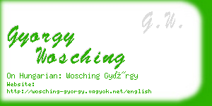 gyorgy wosching business card